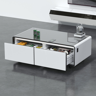 Multifunktionaler Mini-Kühlschrank Kaffeetafel mit drahtlosem Ladegerät und Musik-Player