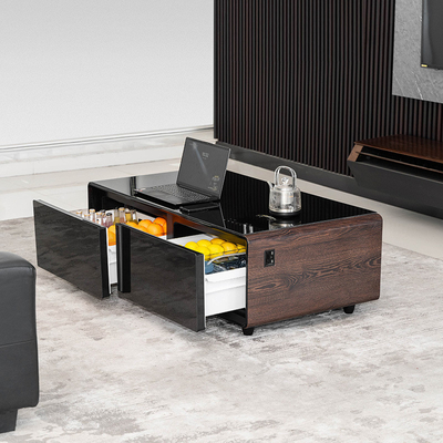 Musik-Player Wohnzimmermöbel Verstellbarer Smart-Tisch mit drahtlosem Ladegerät Mini-Kühlschrank