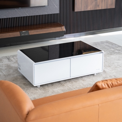 Wireless Charger Lautsprecher Tisch für Wohnzimmer Kleines Kühlschrank Eisen Glasmaterial