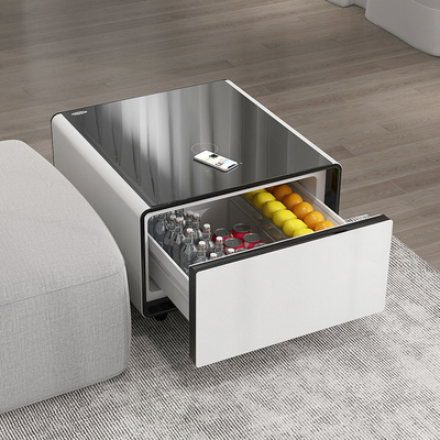 Smart Wohnzimmer Möbel Mini-Seitentisch mit Lautsprecher Wireless-Ladegerät Kühlschrank