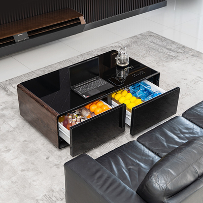 Hotelkühlschrank Kaffeetafel 135L mit Dual USB-Ladestation und eingebauter Musikspieler