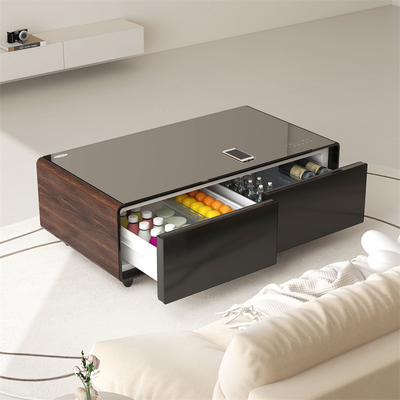 Hotelkühlschrank Kaffeetafel 135L mit Dual USB-Ladestation und eingebauter Musikspieler