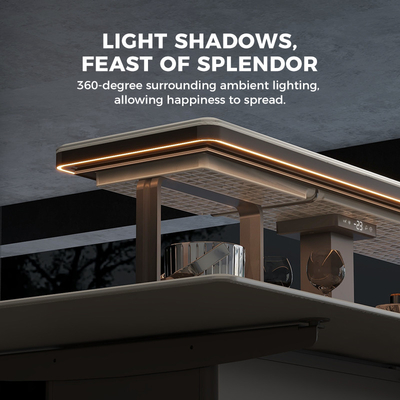 Esstisch Moderne Multifunktions-Lifts Up Marmor Smart Home Möbel für 4-10 Personen