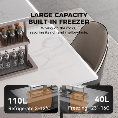 Nordic Multifunktion Lift Up Kaffeetafel mit Kühlschrank Gefrierschrank Esszimmermöbel