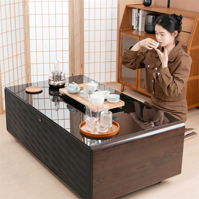 Multifunktionaler Mini-Kühlschrank Kaffeetafel mit drahtlosem Ladegerät und Musik-Player