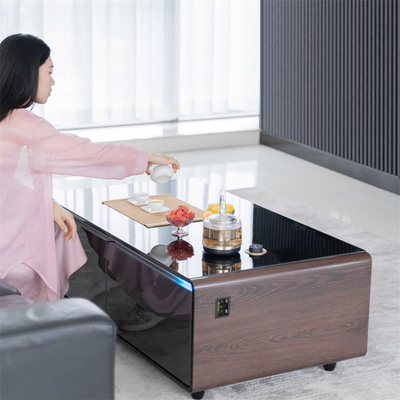 Multifunktionaler Mini-Kühlschrank Kaffeetafel mit drahtlosem Ladegerät und Musik-Player