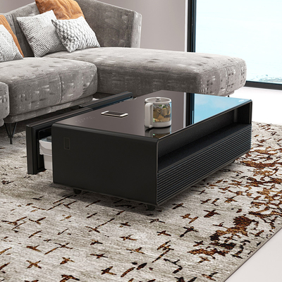 2024 Kaffeetafel Esstisch mit Tiefkühlschrank und Wireless Charging Kühlschrank für das Wohnzimmer