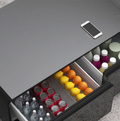 Mini-Smart-Kühlschrank Kaffeetafel-Kühlschrank mit drahtlosem Lade- und Kühlsystem