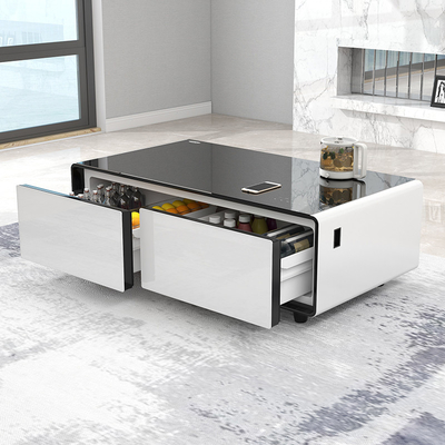 Multifunktionaler Kühlschrank Kaffeetisch mit drahtlosem Ladegerät