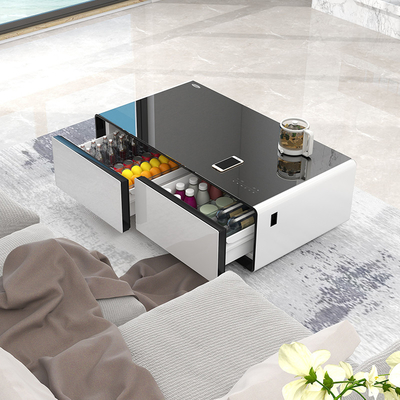 Multifunktionaler Kühlschrank Kaffeetisch mit drahtlosem Ladegerät