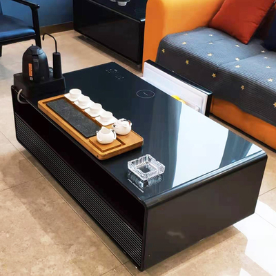 Moderne Kaffeetafel aus gehärtetem Glas mit Kühlschubladen für Wohnzimmer