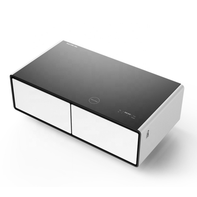 Edelstahl TB135 Smart Table mit Kühlschubladen, drahtlosem Laden und LED-Licht
