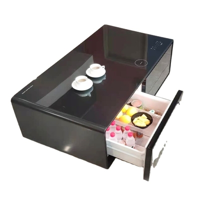 Edelstahl TB135 Smart Table mit Kühlschubladen, drahtlosem Laden und LED-Licht