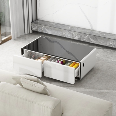 Smart LED Light Coffee Table für Mini-Kühlschrank und Gefrierschrank in Luxusmöbeln