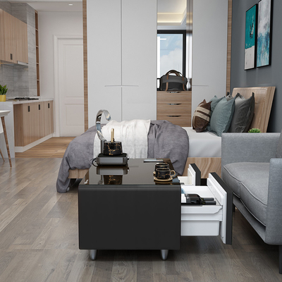 Energieeinsparender Smart Coffee Table mit eingebautem Mini-Kühlschrank und Doppelschubladen