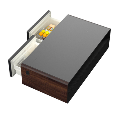 Wireless Charging Tiefglas Tisch mit Doppelkühlschubladen LED-Licht 220V 60W