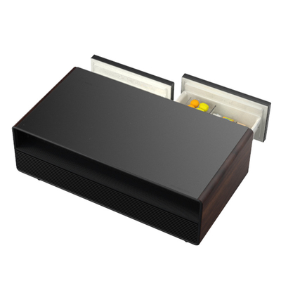 Wireless Charging Tiefglas Tisch mit Doppelkühlschubladen LED-Licht 220V 60W
