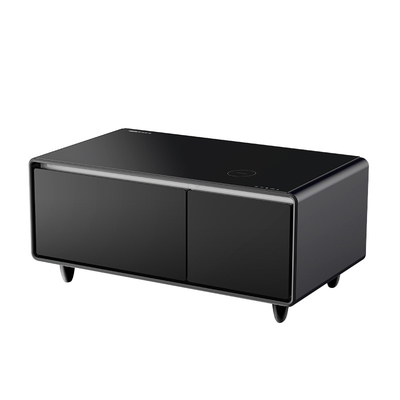 Smart Coffee Table mit 93L Schubladen Kühlschrank drahtloses Laden und USB-Ladestation