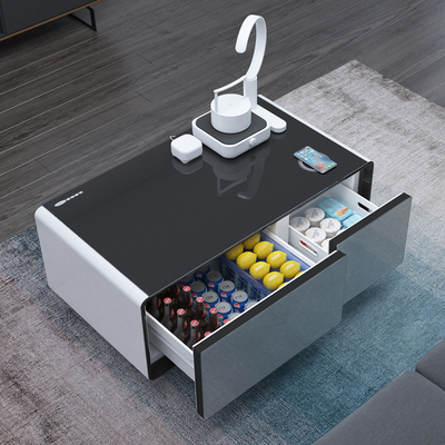 Glasobertafel mit Kühlschubladen für Büro Heimkino Bar TB90 Smart Coffee Table