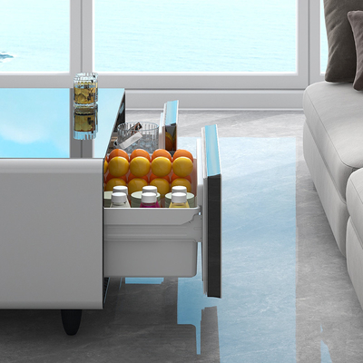 Smart Coffee Table Kühlschrank mit drahtloser Ladeglasschublade und Minibar