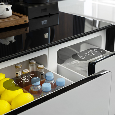 Wohnzimmermöbel Kaffeetafel mit Kühlschubladen 90L Doppeltürkühlschrank