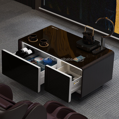 Klappbarer Wohnzimmer-Tisch mit drahtlosem Ladegerät und zwei USB-Ports Kühlschrank