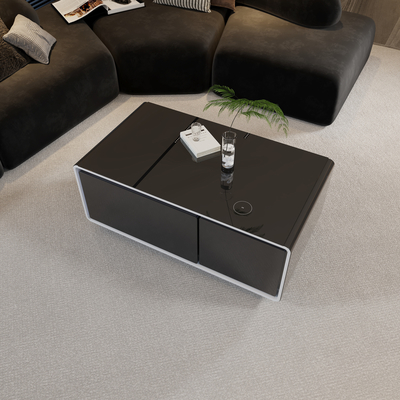 2024 Gefrierter Smart Coffee Table mit eingebautem Kühlschrank und gehärtetem Glas