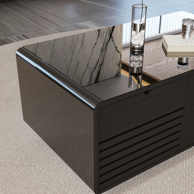 2024 Gefrierter Smart Coffee Table mit eingebautem Kühlschrank und gehärtetem Glas