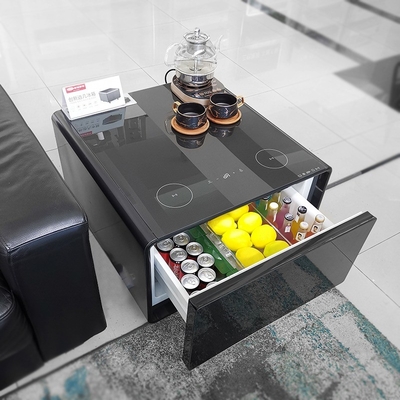 Smart Coffee Table Rotwein Kühlschrank mit 3D-Druck Glas Türmöbel