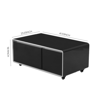 2024 Gefrierter Smart Coffee Table mit eingebautem Kühlschrank und gehärtetem Glas