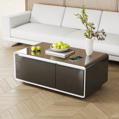 2024 Moderne Smart Coffee Table mit drahtlosem Laden und direktem Kühlsystem