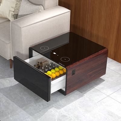 Moderner Couchtisch mit Kühlschrank Mini-Kühlschrank Bar Wireless Charging Speaker Side Table