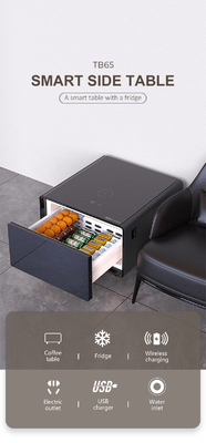 Moderner Couchtisch mit Kühlschrank Mini-Kühlschrank Bar Wireless Charging Speaker Side Table
