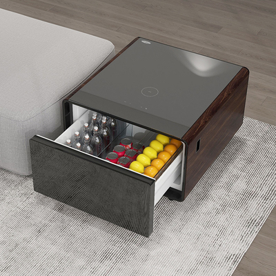 Moderner Couchtisch mit Kühlschrank Mini-Kühlschrank Bar Wireless Charging Speaker Side Table