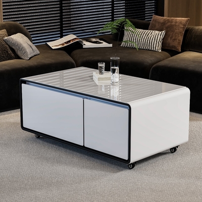 Smart Furniture Kaffeetafel mit Seidenschirm-Druck-Logo und 2 Kühlschubladen