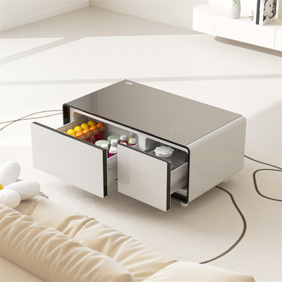 Moderne drahtlose Ladekühlschrank mit Kühlschubladen und Smart Coffee Table