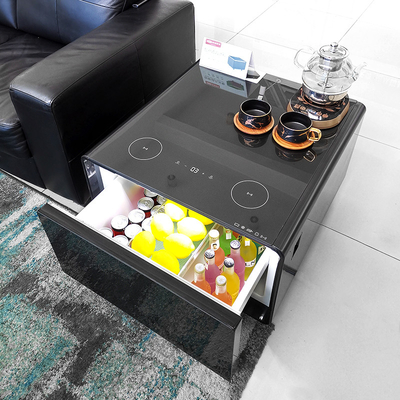 Multifunktionaler Couchtisch mit Kühlschubladen, drahtlosem Laden und Musikplayer