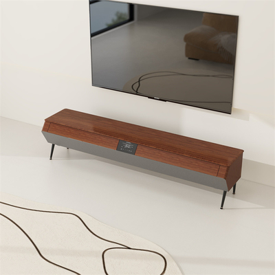 Smart Furniture Holztv-Stand mit LED Atmosphäre Licht und Massivholz Seitenhülle