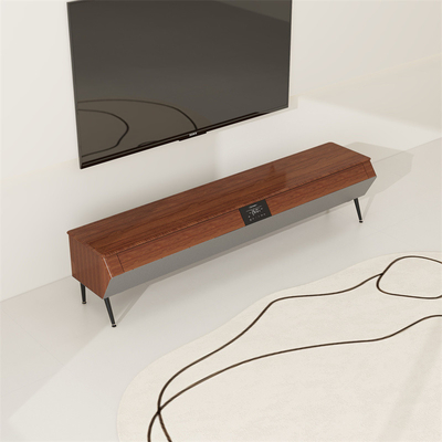 Smart Furniture Holztv-Stand mit LED Atmosphäre Licht und Massivholz Seitenhülle