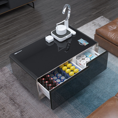 Glasobertafel mit Kühlschubladen für Büro Heimkino Bar TB90 Smart Coffee Table