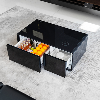 2024 Smart Coffee Table Mini Wireless Charging Doppeltürkühlschrank für Wohnzimmermöbel