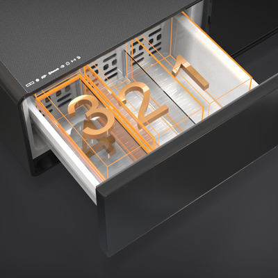 670*704*457mm Moderne Design-Stil Gehärtetes Glas Seitentisch mit Kühlschubladen