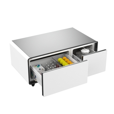 Moderne Wohnzimmermöbel Wireless-Ladegerät Kaffeetisch mit Doppelkühlschrank