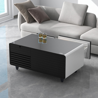 Postverpackung N Smart-Möbel Tisch mit drahtlosem Ladegerät Gefrorene Schublade Mini-Kühlschrank
