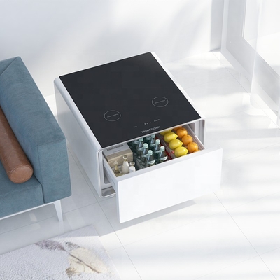 2024 Moderner Aluminium Smart Coffee Table mit drahtlosem Laden und gehärtetem Glas