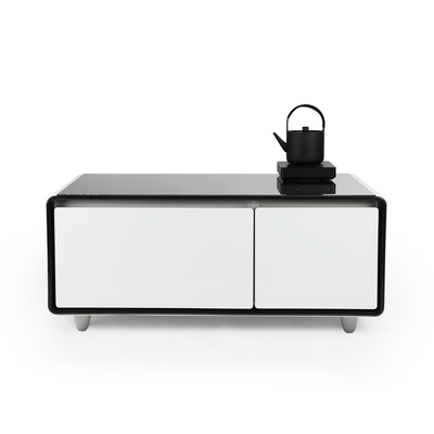 Smart-Möbel-Tisch mit 28L Gefriert-Schublade-Mini-Kühlschrank und drahtlosem Laden