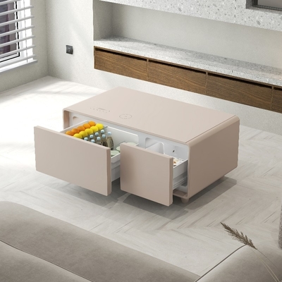 Wohnmöbel Moderner Couchtisch mit drahtlosem Ladegerät und Mini-Kühlschrank