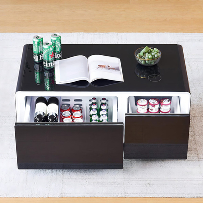 Kabellose Aufladung Moderne Couchtisch mit Mini-Kühlschrank Wohnmöbel aus Edelstahl